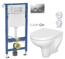 GEBERIT DuofixBasic s matným tlačidlom DELTA21 + WC CERSANIT ARTECO CLEANON + SEDADLO (458.103.00.2 21MA AT1)
