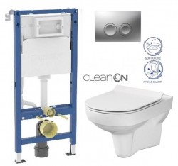 GEBERIT DuofixBasic s matným tlačidlom DELTA21 + WC CERSANIT CITY NEW CLEANON + WC SEDENIE SLIM (458.103.00.2 21MA CI2)