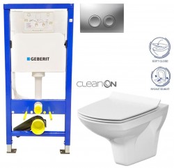 GEBERIT DuofixBasic s matným tlačidlom DELTA21 + WC CERSANIT CLEANON CARINA + SEDADLO (458.103.00.1 21MA CA3)