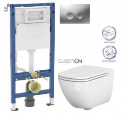 GEBERIT DuofixBasic s matným tlačidlom DELTA21 + WC CERSANIT CLEANON CASPIA + SEDADLO (458.103.00.2 21MA CP1)