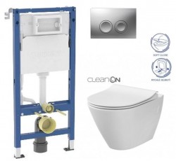 GEBERIT DuofixBasic s matným tlačidlom DELTA21 + WC CERSANIT CLEANON CITY (458.103.00.2 21MA CI1)