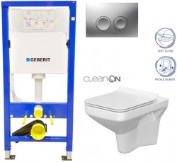 GEBERIT DuofixBasic s matným tlačidlom DELTA21 + WC CERSANIT CLEANON COMO + SEDADLO (458.103.00.1 21MA CO1)