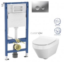 GEBERIT DuofixBasic s matným tlačidlom DELTA21 + WC CERSANIT CLEANON CREA OVÁL + SEDADLO (458.103.00.2 21MA CR1)