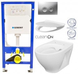 GEBERIT DuofixBasic s matným tlačidlom DELTA21 + WC CERSANIT CLEANON MODUO + SEDADLO (458.103.00.1 21MA MO1)