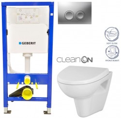 GEBERIT DuofixBasic s matným tlačidlom DELTA21 + WC CERSANIT CLEANON PARVA + SEDADLO (458.103.00.1 21MA PA1)