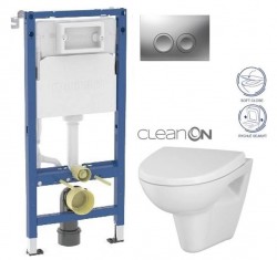 GEBERIT DuofixBasic s matným tlačidlom DELTA21 + WC CERSANIT CLEANON PARVA + SEDADLO (458.103.00.2 21MA PA1)