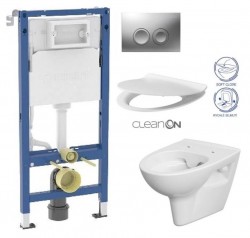 GEBERIT DuofixBasic s matným tlačidlom DELTA21 + WC CERSANIT CLEANON PARVA + SEDADLO (458.103.00.2 21MA PA2)