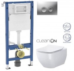 GEBERIT DuofixBasic s matným tlačidlom DELTA21 + WC CERSANIT VIRGO CLEANON + SEDADLO (458.103.00.2 21MA ME1)