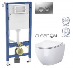 GEBERIT DuofixBasic s matným tlačidlom DELTA21 + WC CERSANIT ZEN CLEANON + SEDADLO (458.103.00.2 21MA HA1)