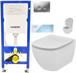 GEBERIT DuofixBasic s matným tlačidlom DELTA21 + WC Ideal Standard Tesi so sedadlom SoftClose, AquaBlade (458.103.00.1 21MA TE1)