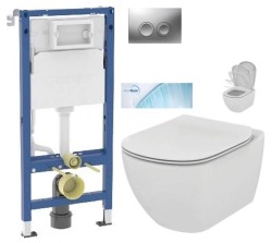GEBERIT DuofixBasic s matným tlačidlom DELTA21 + WC Ideal Standard Tesi so sedadlom SoftClose, AquaBlade (458.103.00.2 21MA TE1)