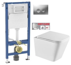 GEBERIT DuofixBasic s matným tlačidlom DELTA21 + WC INVENA FLORINA /VÍROVÉ SPLACH/ WITH SOFT  se sedlem RIMLESS (458.103.00.2 21MA FL1)