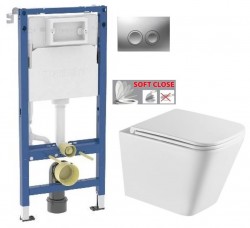 GEBERIT DuofixBasic s matným tlačidlom DELTA21 + WC INVENA FLORINA WITH SOFT  se sedlem RIMLESS (458.103.00.2 21MA FL1)