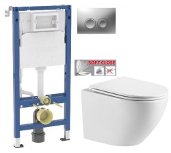 GEBERIT DuofixBasic s matným tlačidlom DELTA21 + WC INVENA LIMNOS /VÍROVÉ SPLACH/ WITH SOFT  se sedlem RIMLESS (458.103.00.2 21MA LI1)
