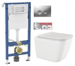 GEBERIT DuofixBasic s matným tlačidlom DELTA21 + WC INVENA PAROS  + SEDADLO (458.103.00.2 21MA RO1)