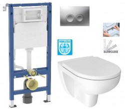 GEBERIT DuofixBasic s matným tlačidlom DELTA21 + WC JIKA LYRA PLUS RIMLESS + SEDADLO duraplastu SLOWCLOSE (458.103.00.2 21MA LY2)