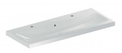 GEBERIT - iCon Dvojumývadlo, 120x48x16 cm, s prepadom, 2 otvory na batérie, biela (501.837.00.1)