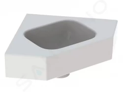 GEBERIT - iCon Rohové umývadielko 460x330 mm, bez otvoru na batériu, bez prepadu, biela (124730000)