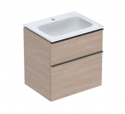 GEBERIT - iCon Skrinka s umývadlom, 60x48x63 mm, 2 zásuvky, KeraTect, dub (502.331.JH.1)