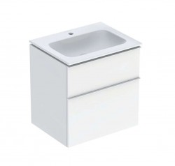 GEBERIT - iCon Skrinka s umývadlom, 60x48x63 mm, 2 zásuvky, lesklá biela (502.335.01.1)