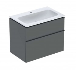 GEBERIT - iCon Skrinka s umývadlom, 75x48x63 mm, 2 zásuvky, KeraTect, lávová (502.332.JK.1)