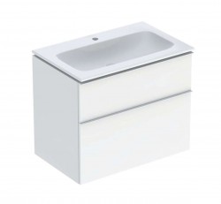 GEBERIT - iCon Skrinka s umývadlom, 75x48x63 mm, 2 zásuvky, KeraTect, lesklá biela (502.332.01.1)