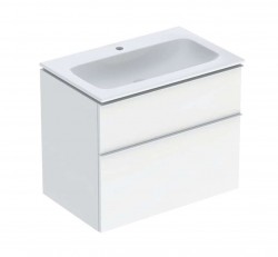 GEBERIT - iCon Skrinka s umývadlom, 75x48x63 mm, 2 zásuvky, lesklá biela (502.336.01.1)