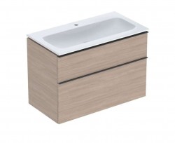 GEBERIT - iCon Skrinka s umývadlom, 90x48x63 mm, 2 zásuvky, dub (502.337.JH.1)