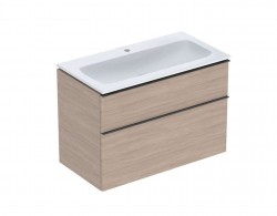 GEBERIT - iCon Skrinka s umývadlom, 90x48x63 mm, 2 zásuvky, KeraTect, dub (502.333.JH.1)