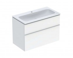 GEBERIT - iCon Skrinka s umývadlom, 90x48x63 mm, 2 zásuvky, lesklá biela (502.337.01.1)