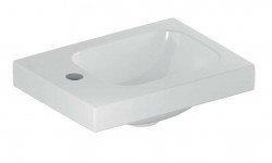 GEBERIT - iCon Umývadielko, 380x280x130, bez prepadu, otvor na batériu vľavo, KeraTect, biela (501.831.00.2)