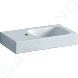 GEBERIT - iCon xs Umývadlo, 530 mm x 310 mm, biele - jednootvorové umývadlo, ľavé, s KeraTect (124153600)