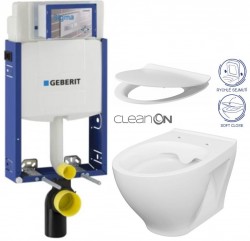 GEBERIT KOMBIFIX ECO, nádržka UP 320 bez tlačidla + WC CERSANIT CLEANON MODUO + SEDADLO (110.302.00.5 MO1)