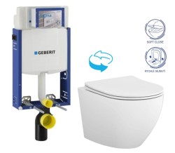 GEBERIT KOMBIFIX ECO, nádržka UP 320 bez tlačidla + WC CERSANIT DESSE VORTEX /VÍROVÉ SPLACH/  + SEDADLO (110.302.00.5 ES1)