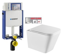 GEBERIT KOMBIFIX ECO, nádržka UP 320 bez tlačidla + WC INVENA FLORINA /VÍROVÉ SPLACH/ WITH SOFT  se sedlem RIMLESS (110.302.00.5 FL1)