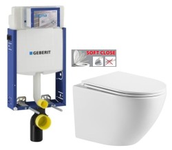 GEBERIT KOMBIFIX ECO, nádržka UP 320 bez tlačidla + WC INVENA LIMNOS /VÍROVÉ SPLACH/ WITH SOFT  se sedlem RIMLESS (110.302.00.5 LI1)