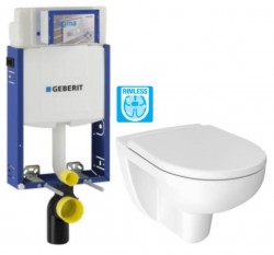 GEBERIT KOMBIFIX ECO, nádržka UP 320 bez tlačidla + WC JIKA LYRA PLUS RIMLESS + SEDADLO duraplastu (110.302.00.5 LY1)