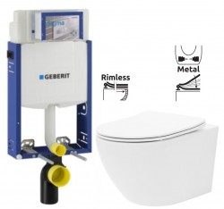 GEBERIT KOMBIFIX ECO, nádržka UP 320 bez tlačidla + WC REA Carlo Flat Mini Rimlesss + SEDADLO (110.302.00.5 CF1)