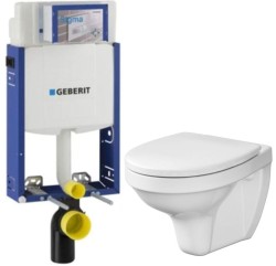 GEBERIT KOMBIFIX ECO, nádržka UP 320 bez tlačítka + WC CERSANIT DELFI + SEDÁTKO (110.302.00.5 DE1)