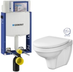 GEBERIT KOMBIFIX ECO, nádržka UP 320 bez tlačítka + WC CERSANIT DELFI + SOFT SEDÁTKO (110.302.00.5 DE2)