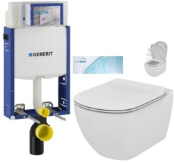 GEBERIT KOMBIFIX ECO, nádržka UP 320 bez tlačítka + WC Ideal Standard Tesi se sedátkem SoftClose, AquaBlade  (110.302.00.5 TE1)