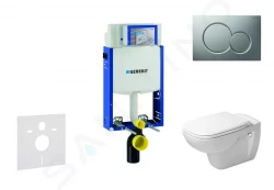 GEBERIT - Kombifix Modul na závesné WC s tlačidlom Sigma01, matný chróm + Duravit D-Code - WC a doska, Rimless, SoftClose (110.302.00.5 NH3)