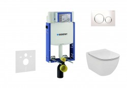 GEBERIT - Kombifix Modul na závesné WC s tlačidlom Sigma20, biela/lesklý chróm + Ideal Standard Tesi - WC a doska (110.302.00.5 NF4)