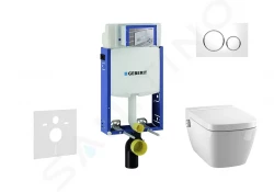 GEBERIT - Kombifix Modul na závesné WC s tlačidlom Sigma20, biela/lesklý chróm + Tece One - sprchovacia toaleta a doska, Rimless, SoftClose (110.302.00.5 NT4)