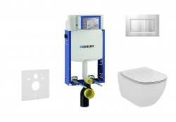 GEBERIT - Kombifix Modul na závesné WC s tlačidlom Sigma20, matný chróm/chróm + Ideal Standard Tesi - WC a doska, Aquablade, SoftClose (110.302.00.5 NU7)
