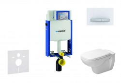 GEBERIT - Kombifix Modul na závesné WC s tlačidlom Sigma50, alpská biela + Duravit D-Code - WC a doska, Rimless, SoftClose (110.302.00.5 NH8)
