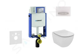 GEBERIT - Kombifix Modul na závesné WC s tlačidlom Sigma50, alpská biela + Ideal Standard Tesi - WC a doska, Aquablade, SoftClose (110.302.00.5 NU8)