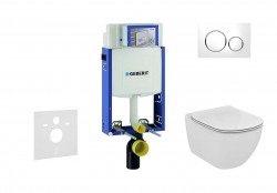 GEBERIT - Kombifix Set predstenovej inštalácie, klozetu a dosky Ideal Standard Tesi, tlačidla Sigma20, Aquablade, SoftClose, biela/lesklý chróm (110.302.00.5 NU4)
