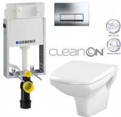 GEBERIT KOMBIFIXBasic vč. chromového tlačítka DELTA 51 + WC CERSANIT CLEANON CARINA + SEDÁTKO (110.100.00.1 51CR CA2)