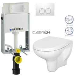 GEBERIT KOMBIFIXBasic vr. bieleho  tlačidla DELTA 21 + WC CERSANIT ARTECO CLEANON + SEDADLO (110.100.00.1 21BI AT1)